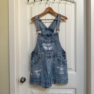 Cinnamon Roll by Sanrio Denim Overall Shorts. Size L